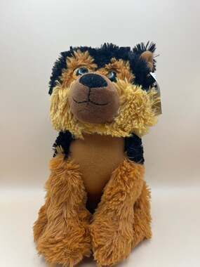 Peek-A-Boo Toys Plush Puppy Dog Black and Tan Shepherd Stuffed Animal Glitter